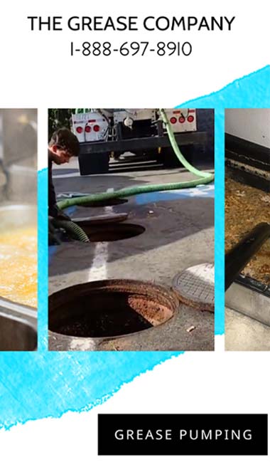 Grease Pumping Service. Removal of grease trap waste and cooking oil.  Serving Southern california. Restaurant and food grade oil pumping. 